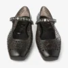 The Jelly Black Jelly Ballerina Flats with Crystal Embellishment