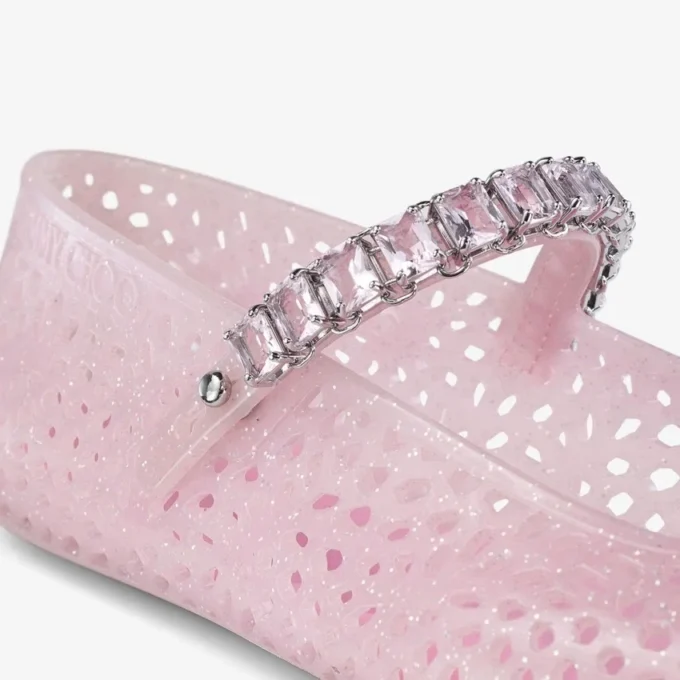 The Jelly Cotton Candy Jelly Ballerina Flats with Crystal Embellishment