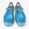 The Jelly Denim Degradé Jelly Ballerina Flats with Crystal Embellishment