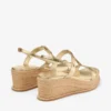Theia Wedge 60 Gold Metallic Leather Wedge Sandals