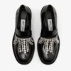 Tylor 60 Black Soft Box Calf Loafers with Crystal Chandelier