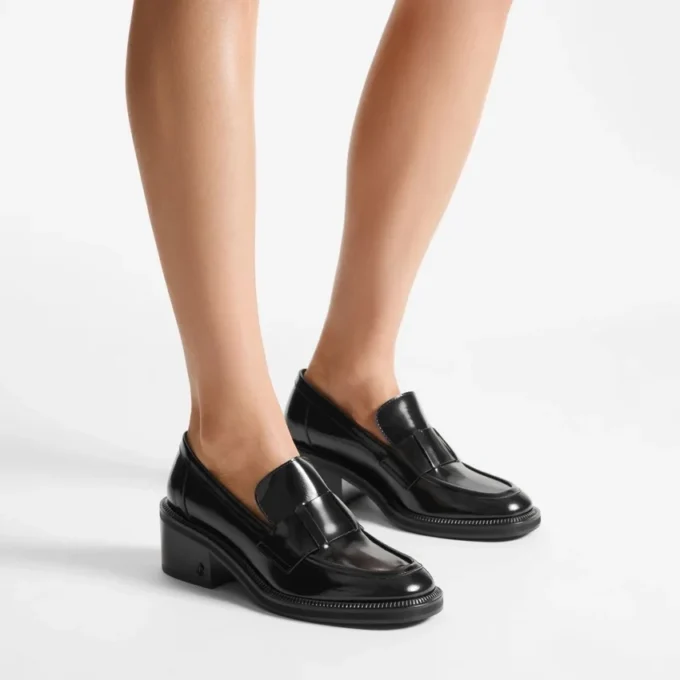 Tylor 60 Black Spazzolato Platform Loafers