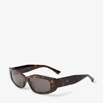 Uma Dark Brown Havana Geometric Sunglasses