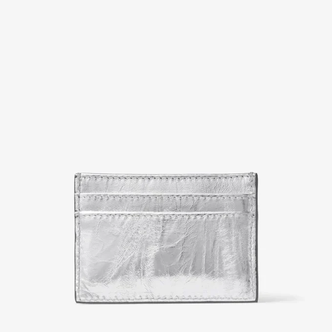 Umika Silver Vintage Metallic Leather Card Holder