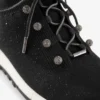 Veles Black Sequin Knit Trainers