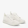 Veles Latte Crochet Knit Low-Top Trainers with Pearls