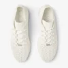 Veles Latte Crochet Knit Low-Top Trainers with Pearls