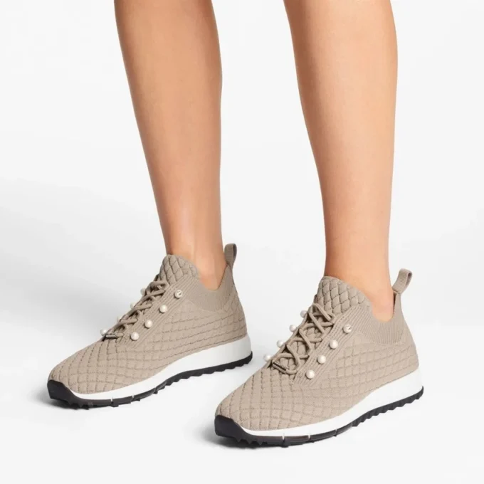 Veles Stone Textured Knit Trainers