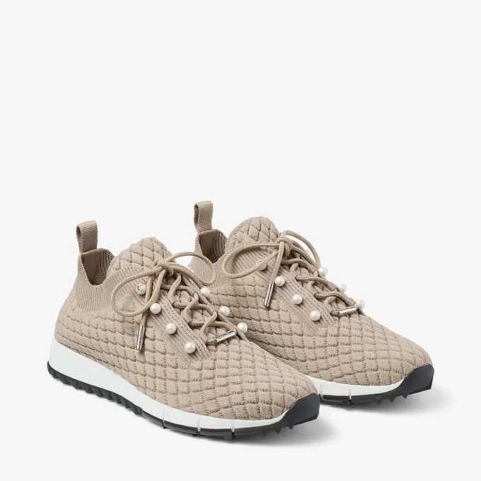 Veles Stone Textured Knit Trainers