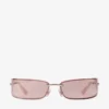 Verse Pale Gold and Pink Rectangular Metal Sunglasses