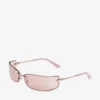 Verse Pale Gold and Pink Rectangular Metal Sunglasses