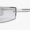 Verse Silver and Grey Rectangular Metal Sunglasses