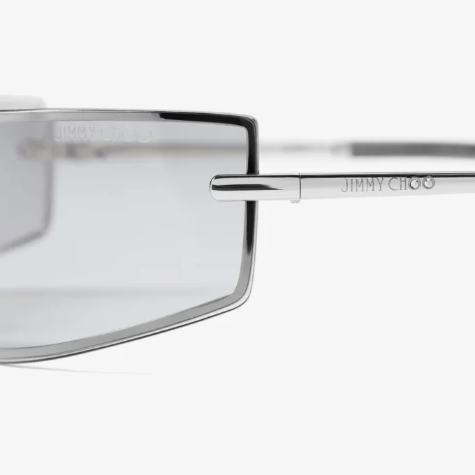 Verse Silver and Grey Rectangular Metal Sunglasses