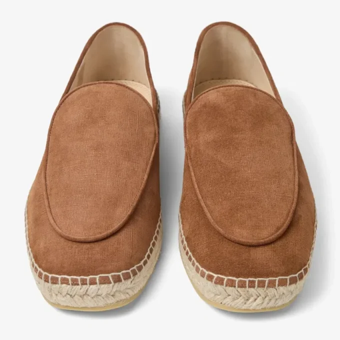 Vine Lace Up Cigar Etched Velvet Suede Espadrilles