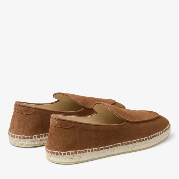 Vine Lace Up Cigar Etched Velvet Suede Espadrilles