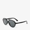 Vira Black Aviator Sunglasses