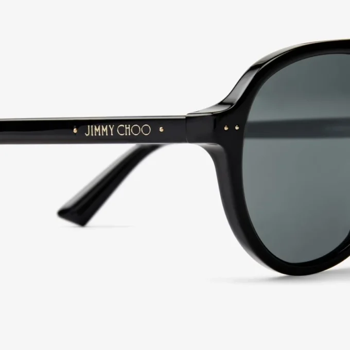 Vira Black Aviator Sunglasses