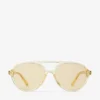 Vira Transparent Yellow Aviator Sunglasses