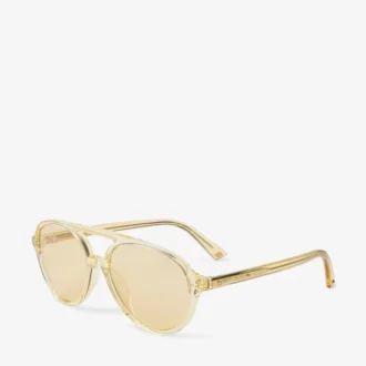 Vira Transparent Yellow Aviator Sunglasses