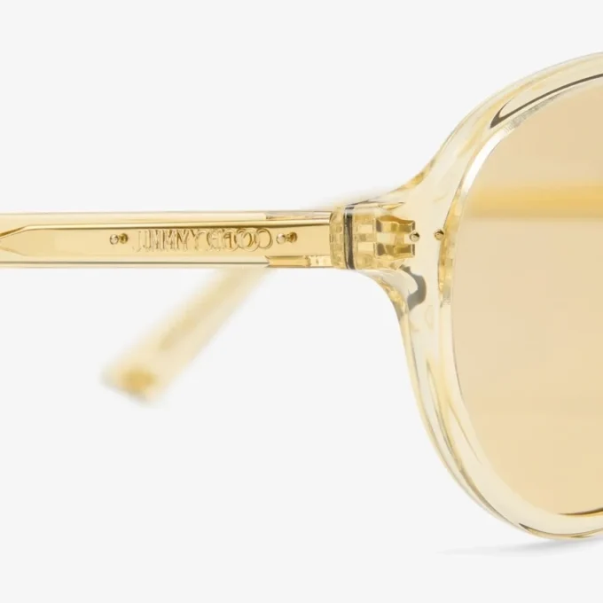 Vira Transparent Yellow Aviator Sunglasses