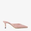 Vivi 65 Rose Ostrich Leather Mules