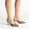 Vivi 65 Taupe Ostrich Leather Mules