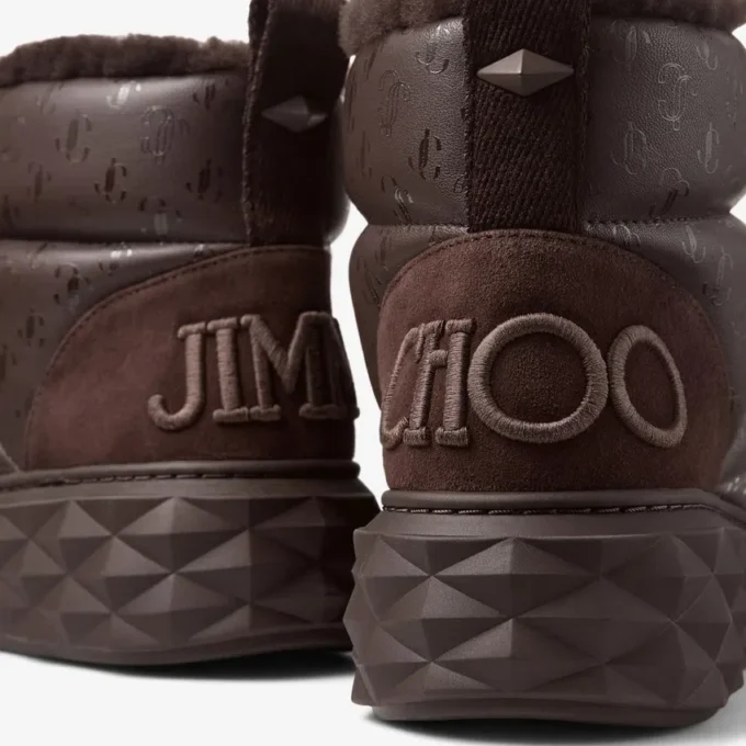 Xan Chocolate Soft Nappa Leather Ankle Boots with Shearling Lining