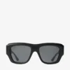 Yani Matte Black Rectangular Sunglasses