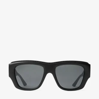 Yani Matte Black Rectangular Sunglasses
