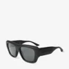 Yani Matte Black Rectangular Sunglasses