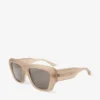 Yani Matte Transparent Tan Rectangular Sunglasses