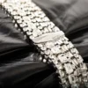 Zandra Black Vintage Metallic Leather Clutch Bag