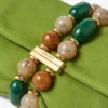 Zandra Clover Suede Clutch Bag with Beaded Bracelet