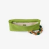 Zandra Clover Suede Clutch Bag with Beaded Bracelet
