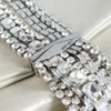 Zandra Light Soft Gold Shimmer Suede Clutch with Chain Bracelet