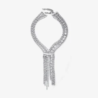 Zandra Necklace Silver-Finish Crystal Necklace