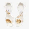Zea 95 Ivory Satin Flower Sandals