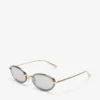 Zina Pale Gold Oval Sunglasses