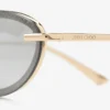 Zina Pale Gold Oval Sunglasses