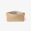 Zipped Flat Pouch Natural and Latte Raffia Zipped Pouch